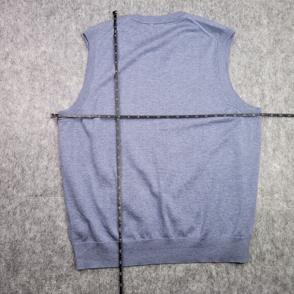 Brooks Brothers Sweater Vest Mens Size Medium Supima Cotton Blue Preppy Casual - Picture 5 of 7